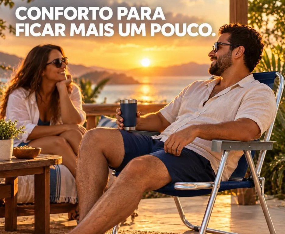Cadeira Zaka Max Braço Alumínio -  Marinho