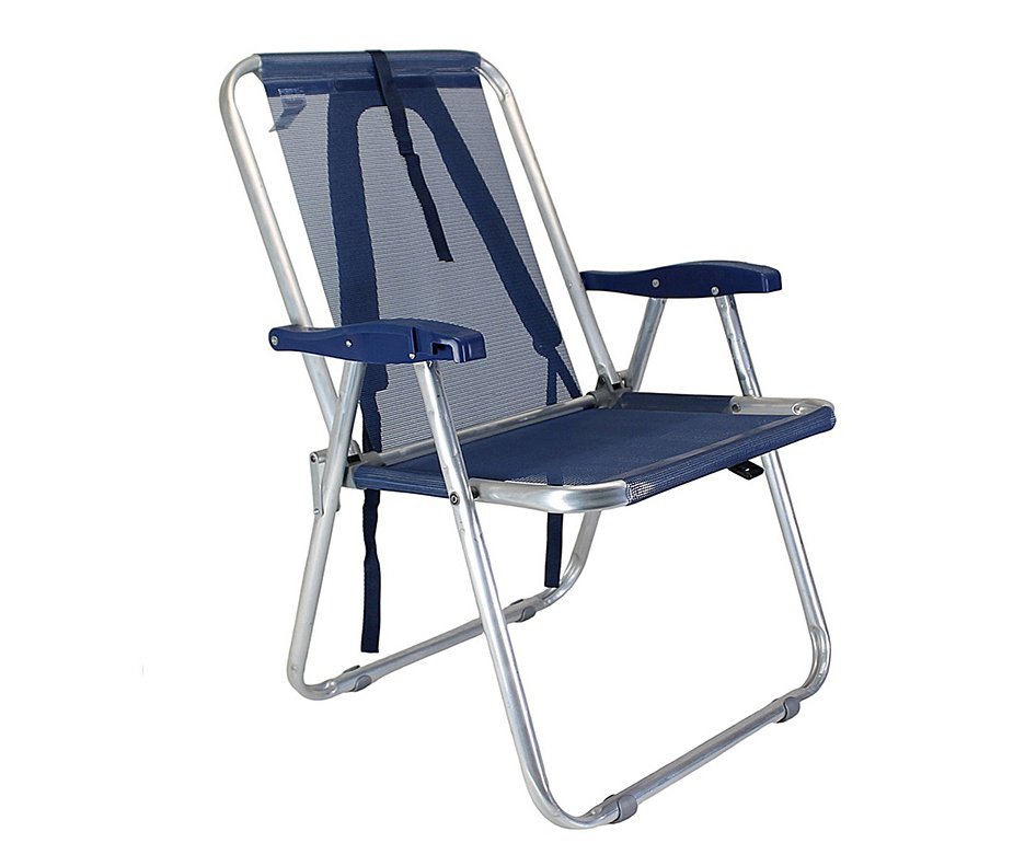 Cadeira Zaka Plus Mochila Alumínio Capacidade 100kg - Azul Marinho