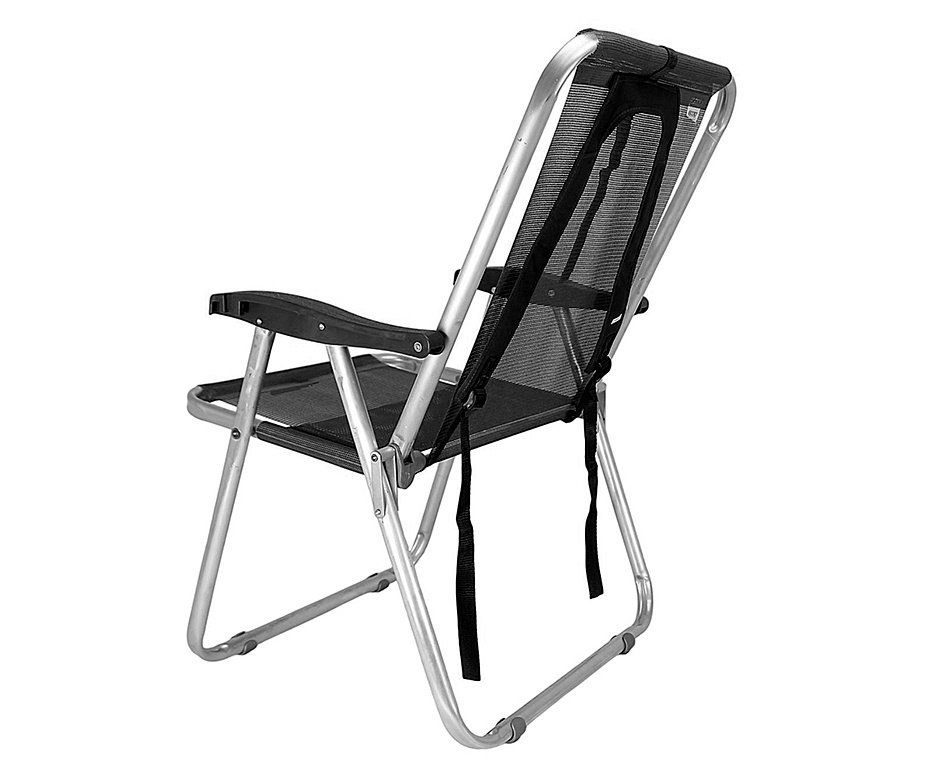 Cadeira Zaka Plus Mochila Alumínio Capacidade 100kg - Preta