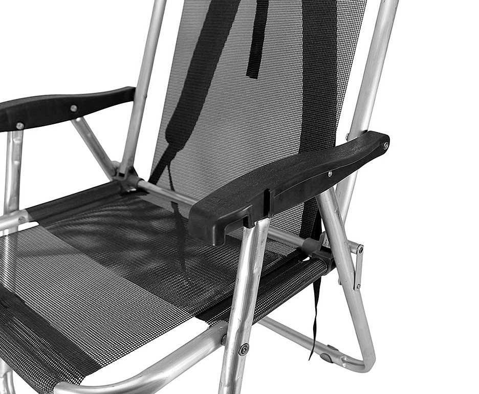 Cadeira Zaka Plus Mochila Alumínio Capacidade 100kg - Preta