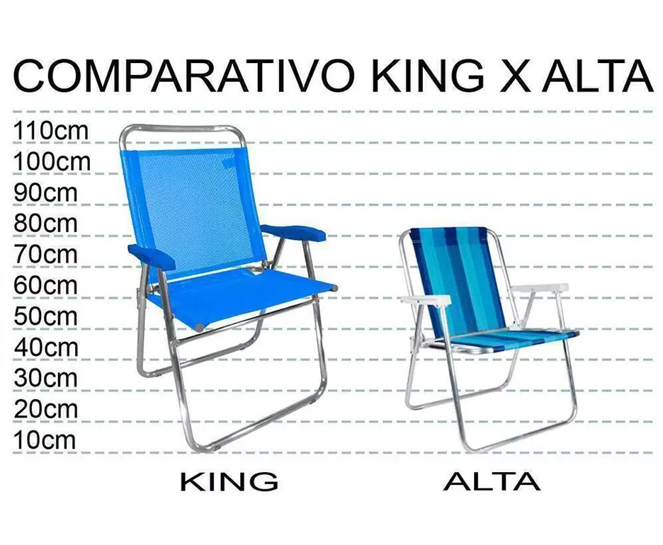 Cadeira Zaka King Alumínio Reforçada 140 kg - Azul Marinho