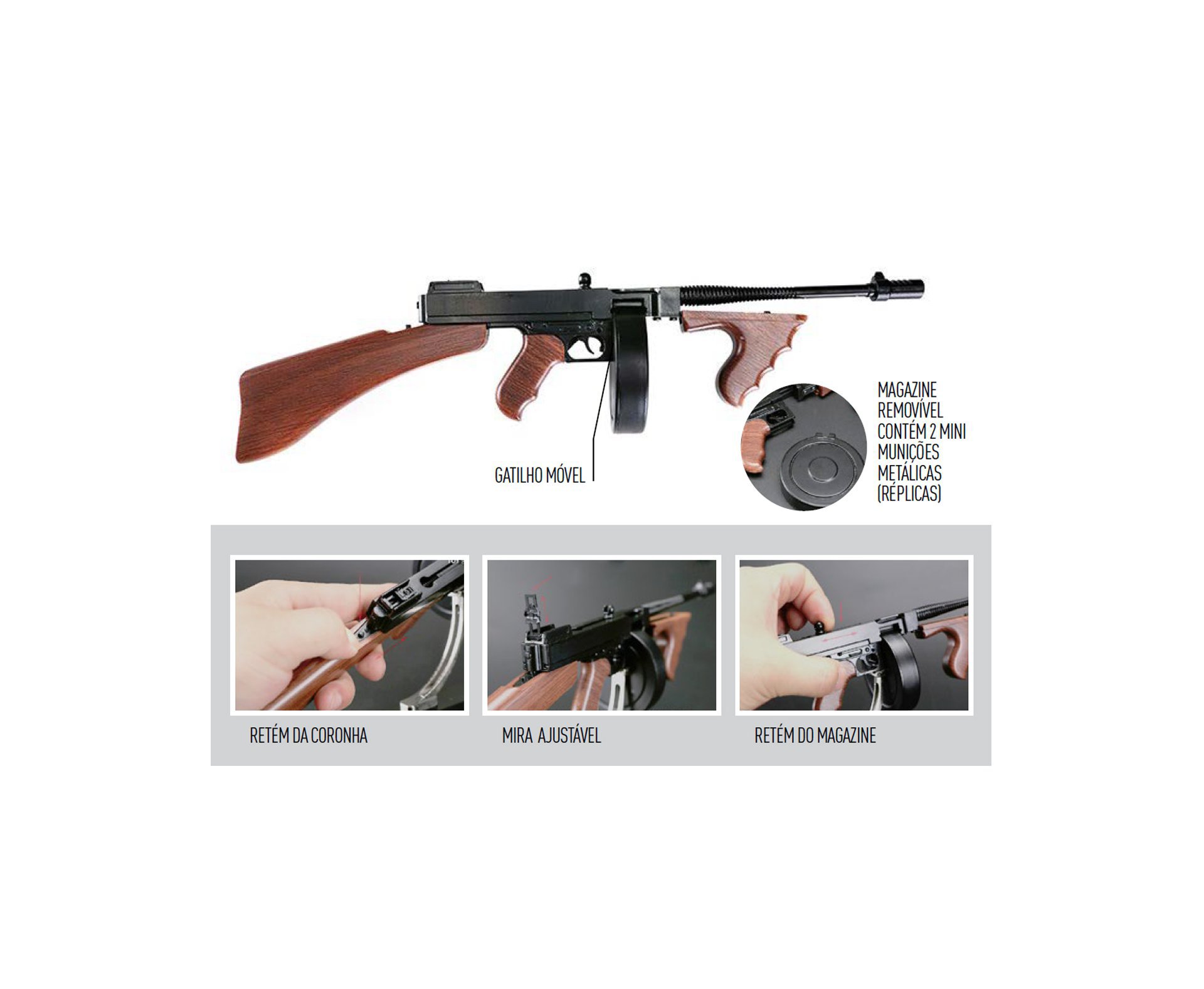 Rifle Thompson M1928 Miniatura Metálica - Arsenal Guns