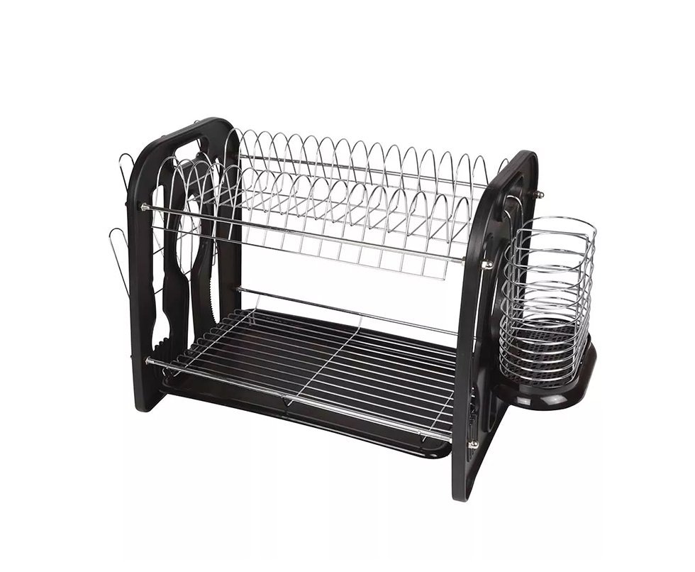 Escorredor De Louças Preto 2 Andares 16 Pratos Maggiore Mor