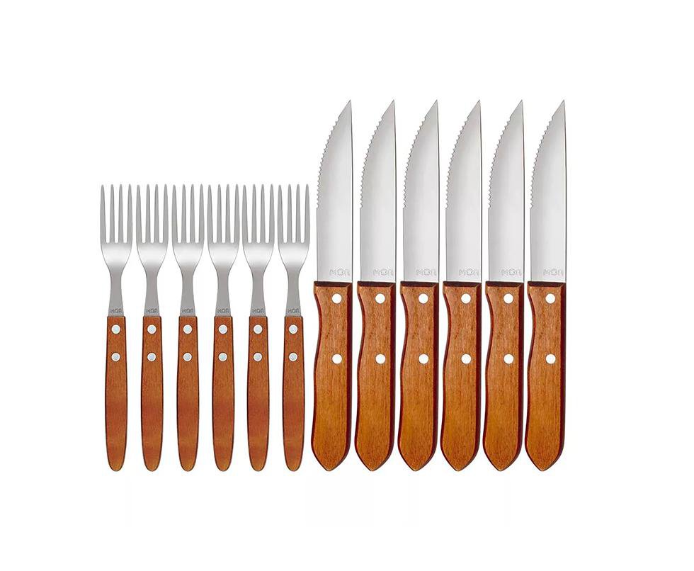 Conjunto Para Churrasco Garfo E Faca 12 Pçs Mor
