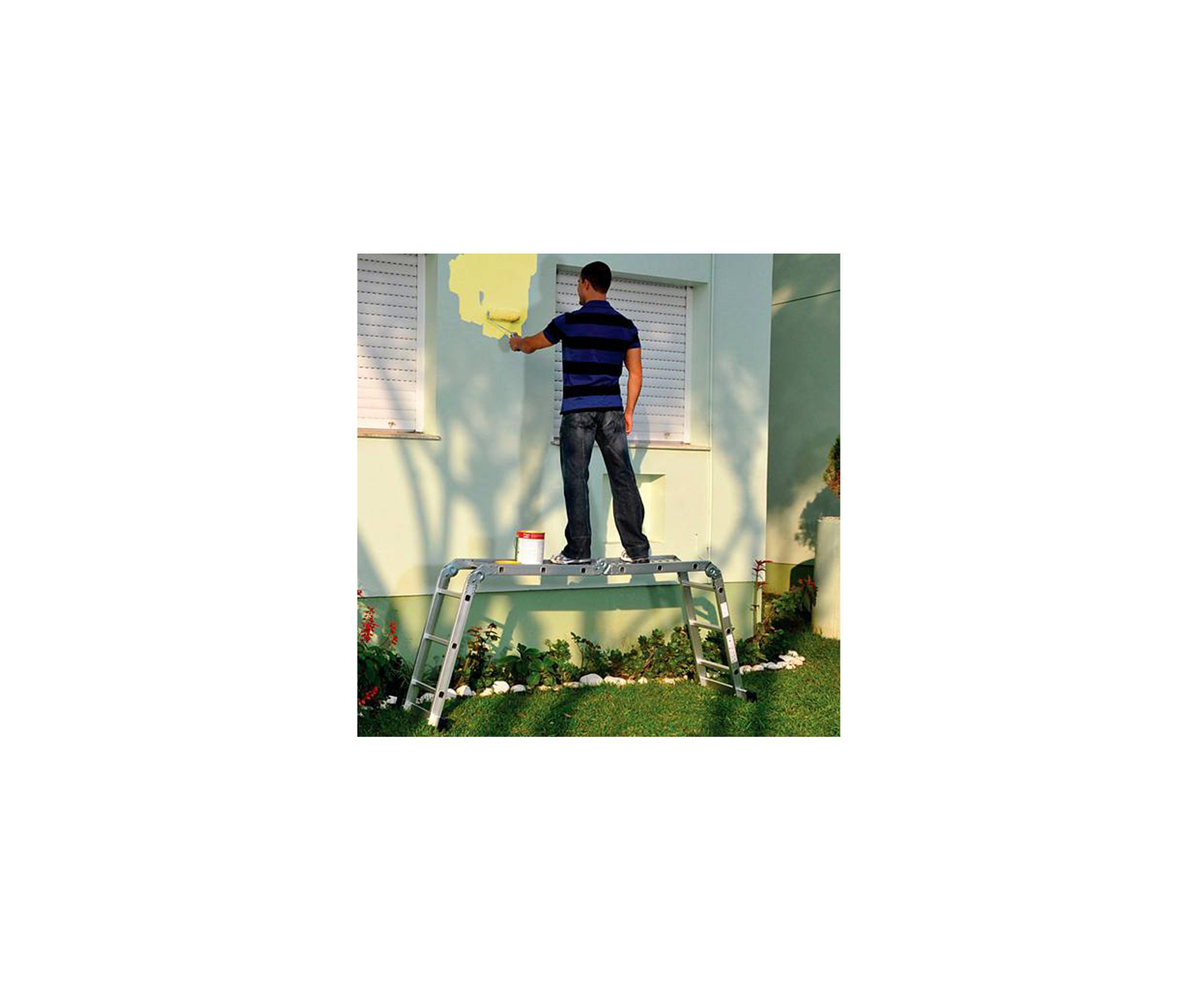 Escada Multifuncional Com Plataforma 4x3 12 Degraus