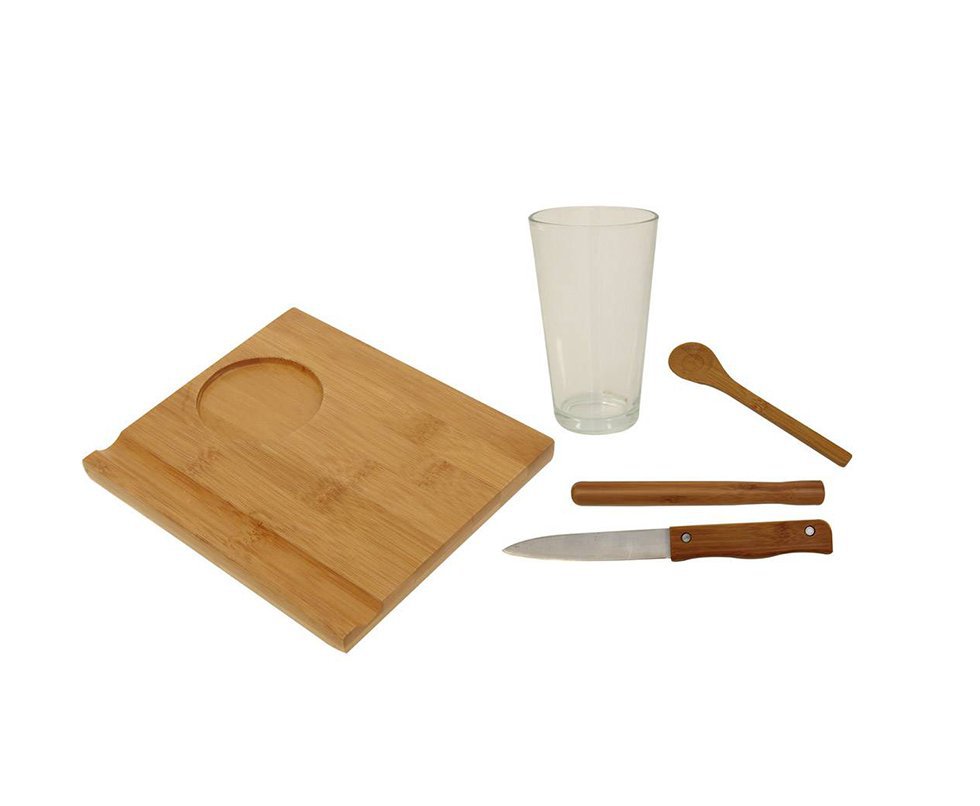 Conjunto De Caipirinha 5 Pçs Bamboo Mor