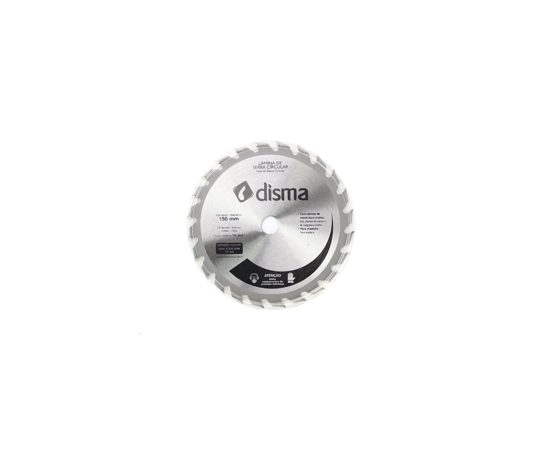 Lâmina De Serra Circular 24 Dentes 150mm Furo 16mm Disma