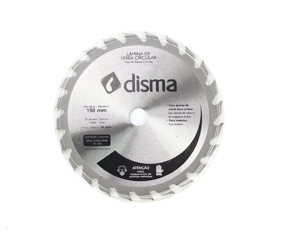 Lâmina De Serra Circular 24 Dentes 150mm Furo 16mm Disma