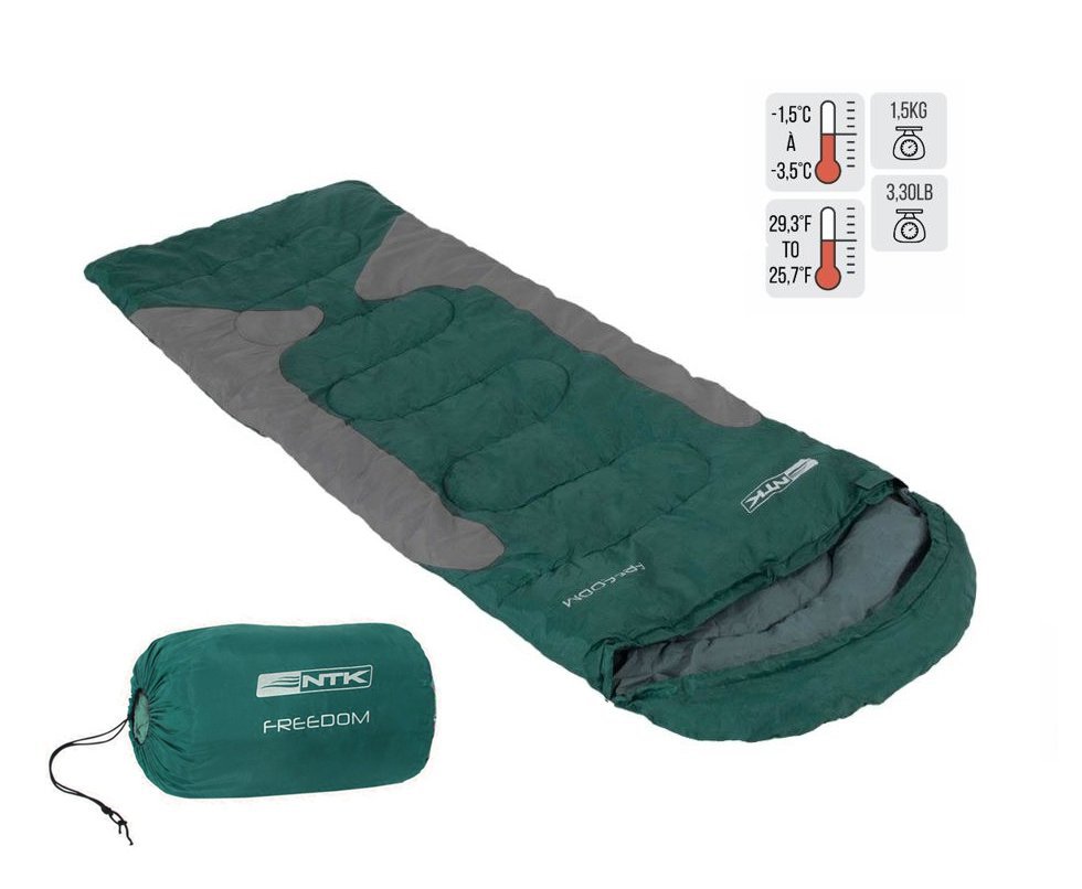 Saco De Dormir Freedom -1,5c A -3,5c Verde E Cinza - Nautika