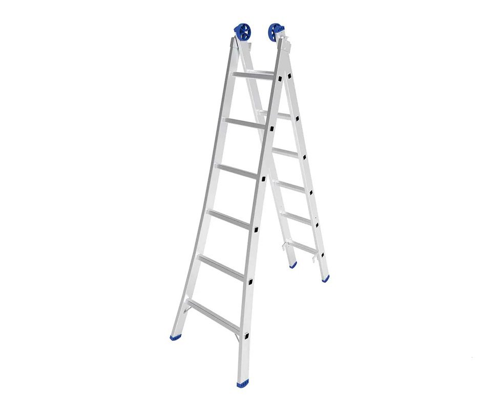 Escada Extensível 3 Em 1 - 2x6 Degraus Em Alumínio - Mor-5202