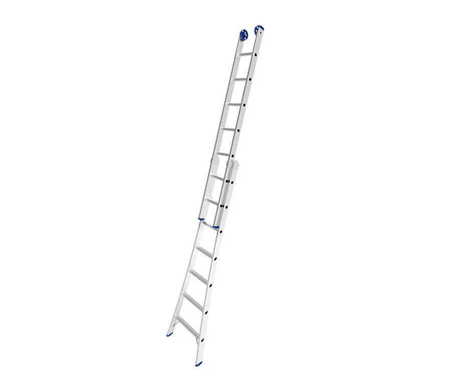 Escada Extensível 3 Em 1 - 2x7 Degraus Em Alumínio - Mor-5203