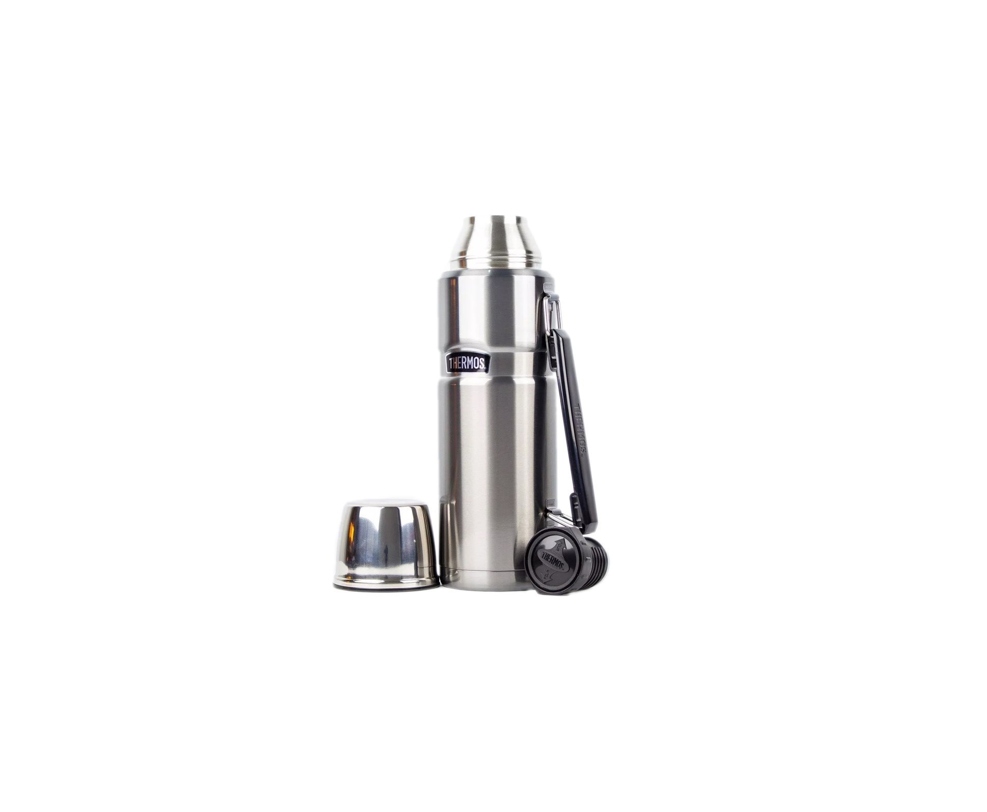 Garrafa Térmica Thermos Pampas Prata Com Alça 1,2l