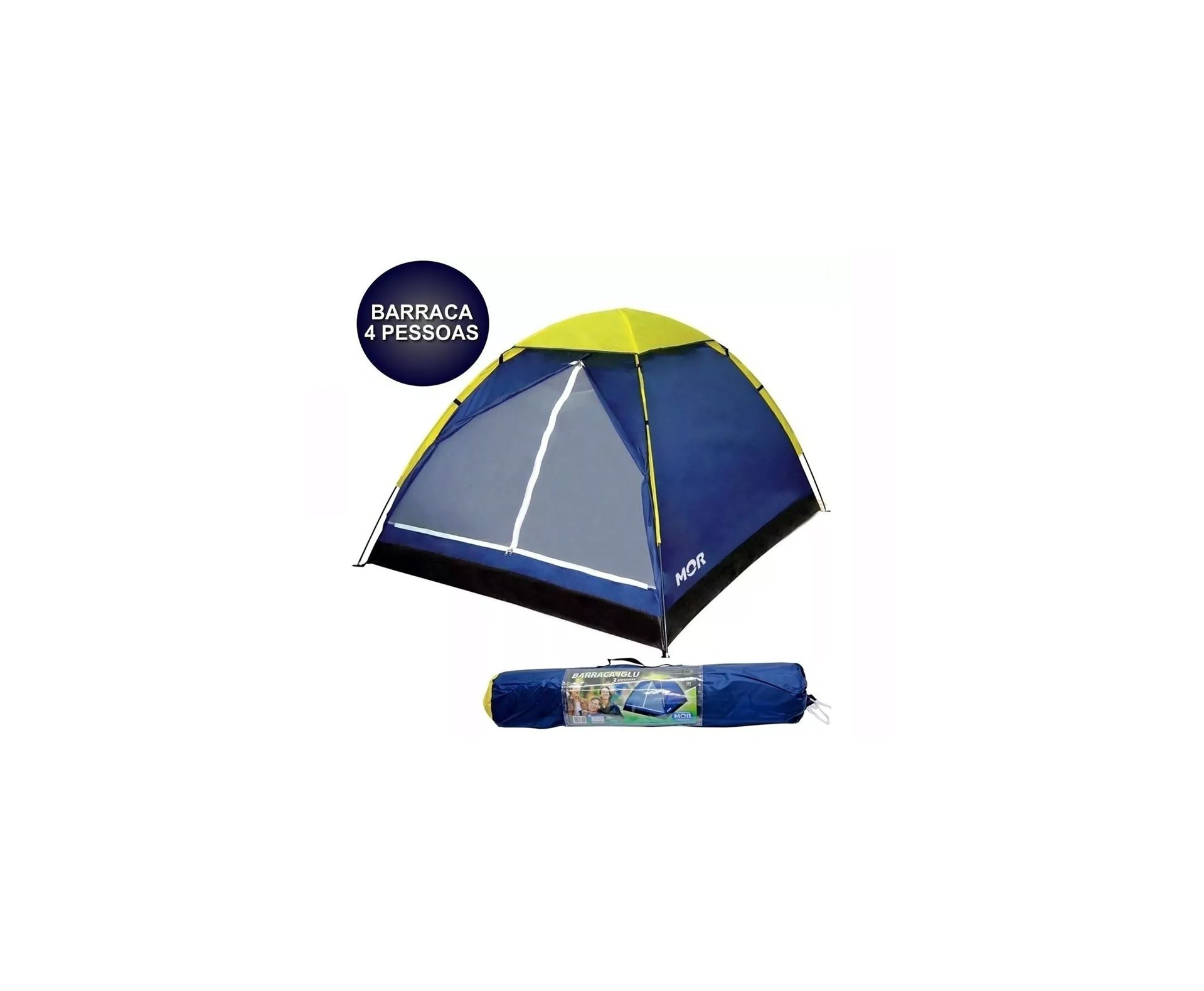 Kit 1 Barraca Iglu 4 Pessoas + 1 Colchão De Casal Inflavel - Mor