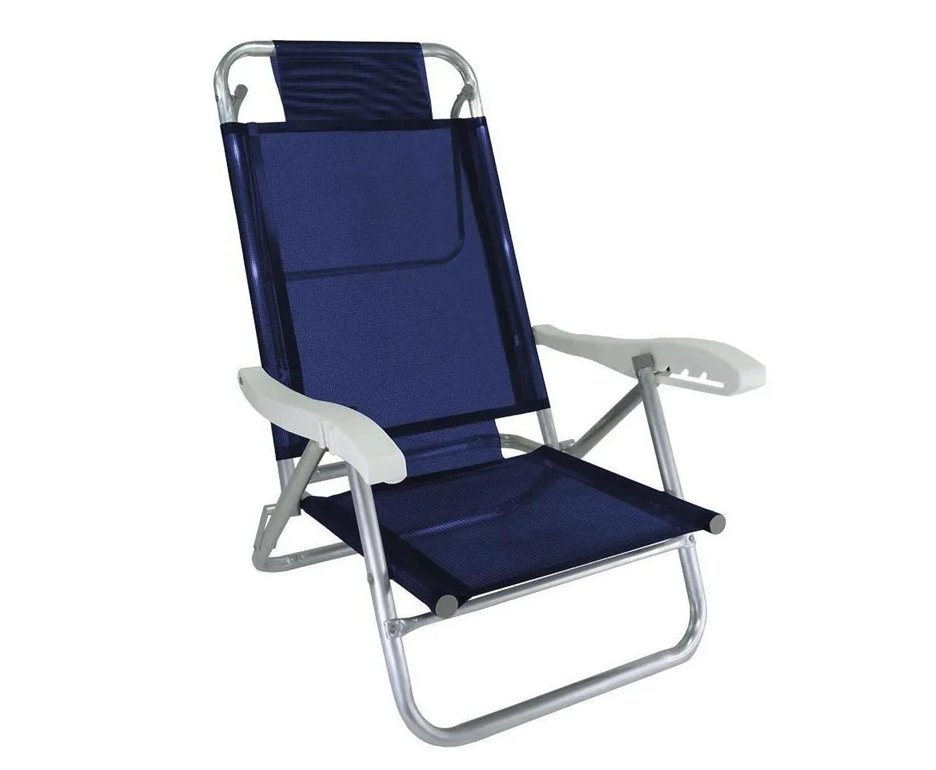Cadeira Praia Em Aluminio Banho De Sol Marinho - Zaka