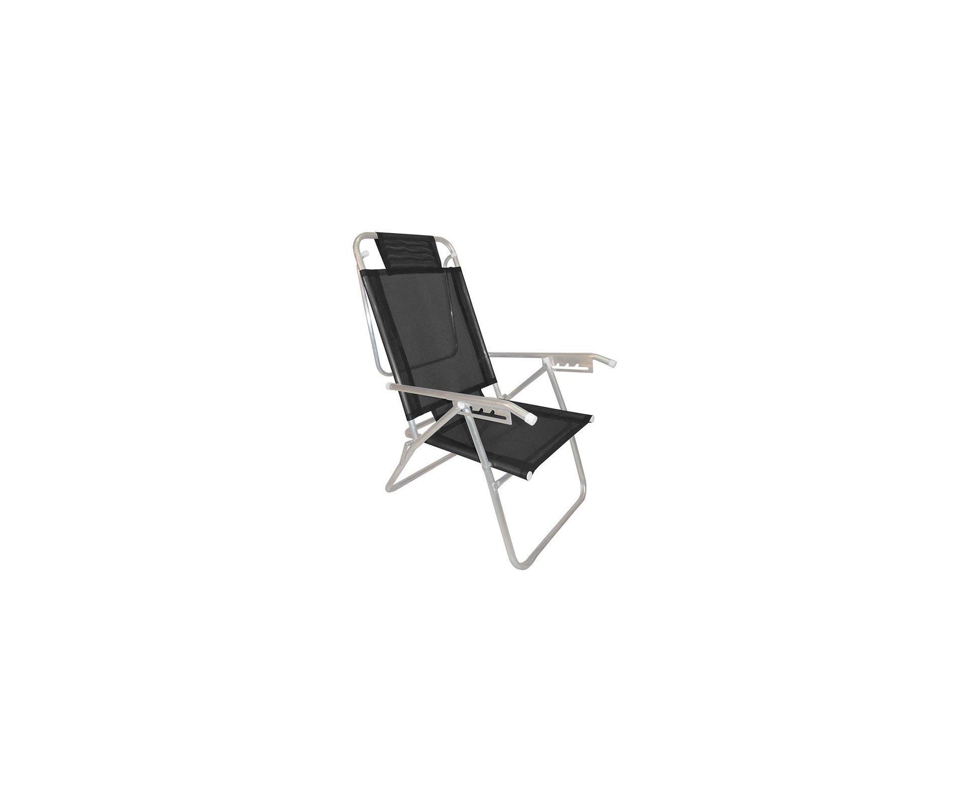 Cadeira Reclinavel Zaka Em Aluminio 5 Posições Infinita Up Preta