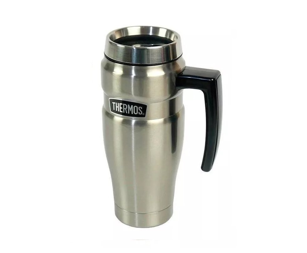 Caneca Térmica Cerveja Thermos Alpes Prata Com Alça 470ml