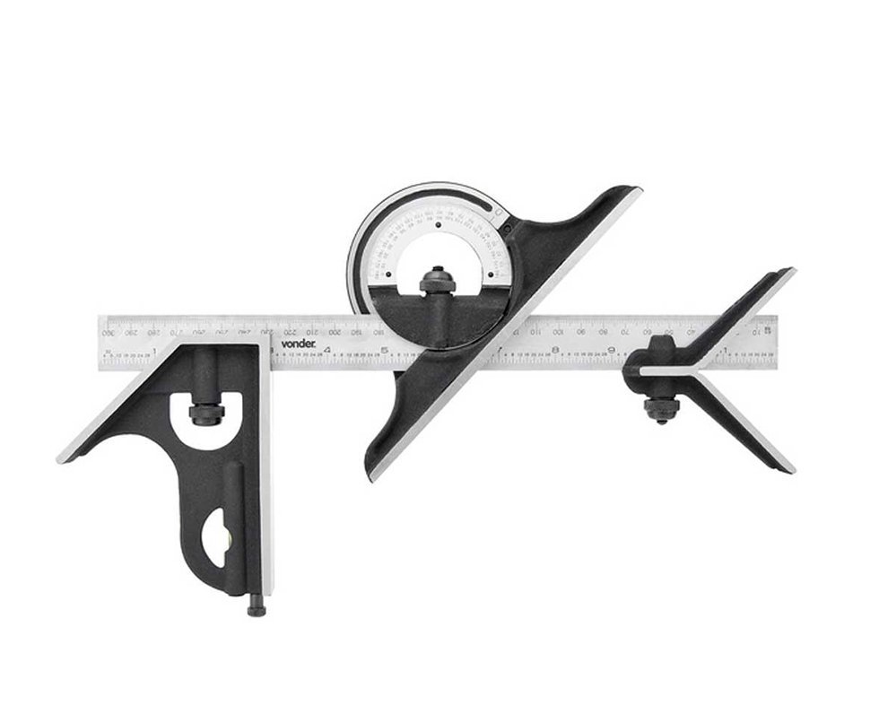 Esquadro Combinado Vonder Com Nível Transferidor 300mm Ec-180