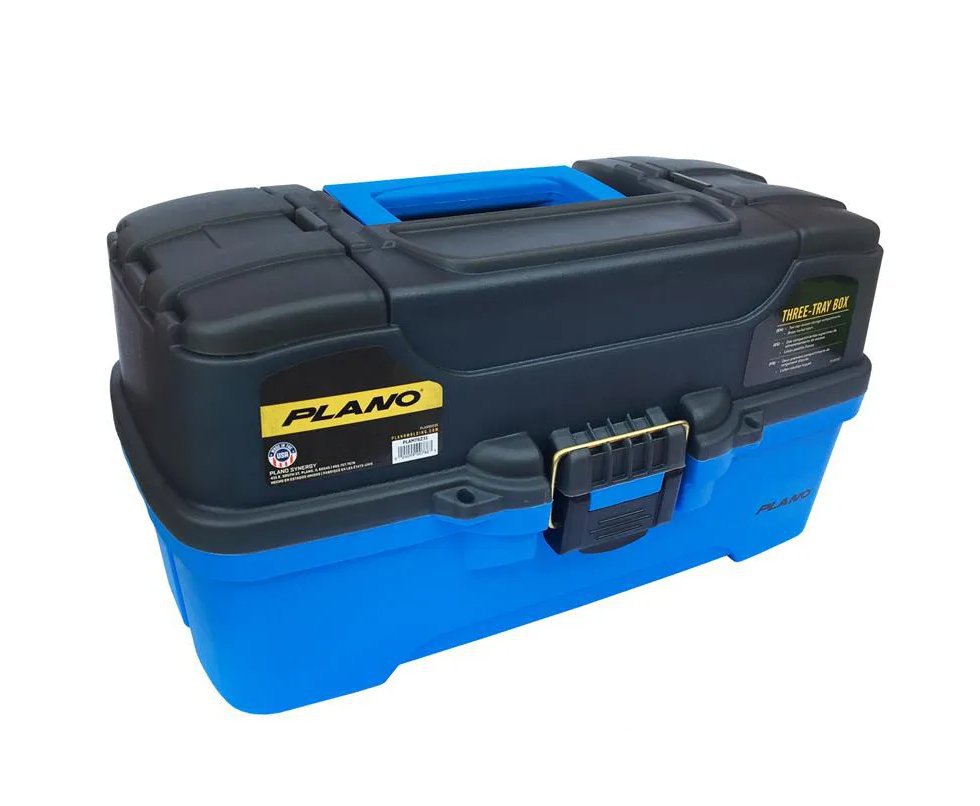 Caixa Pesca Plano 6231 Com 3 Bandejas E 2 Top Access Azul