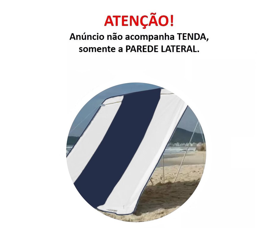 Lateral De Tenda Zaka Riviera Azul Com Laterais Branco 2,3 X 2,3m