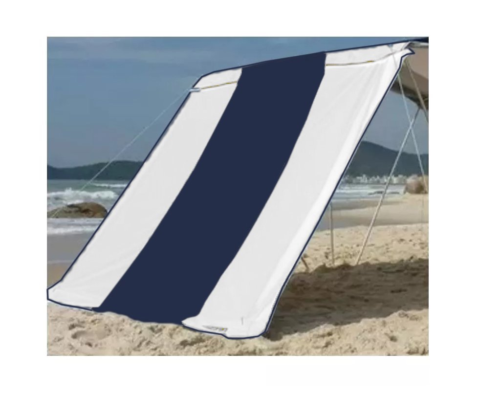 Lateral De Tenda Zaka Riviera Azul Com Laterais Branco 2,3 X 2,3m