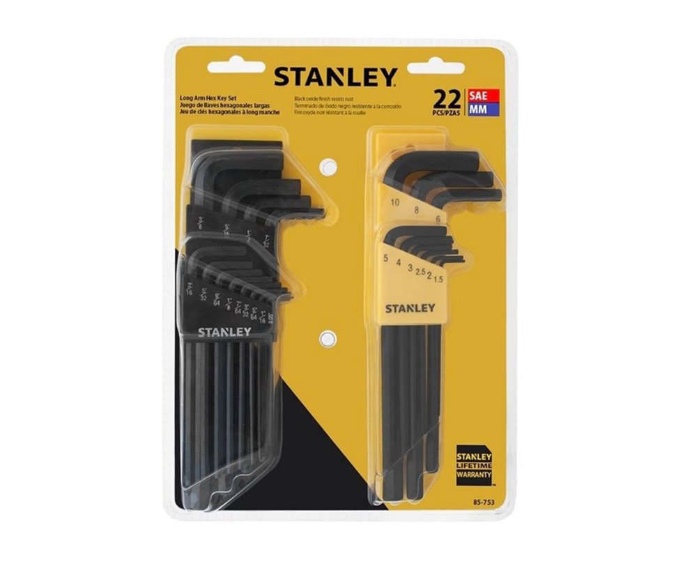 Jogo De Chaves Hexagonal Longa 22 Pçs Stanley