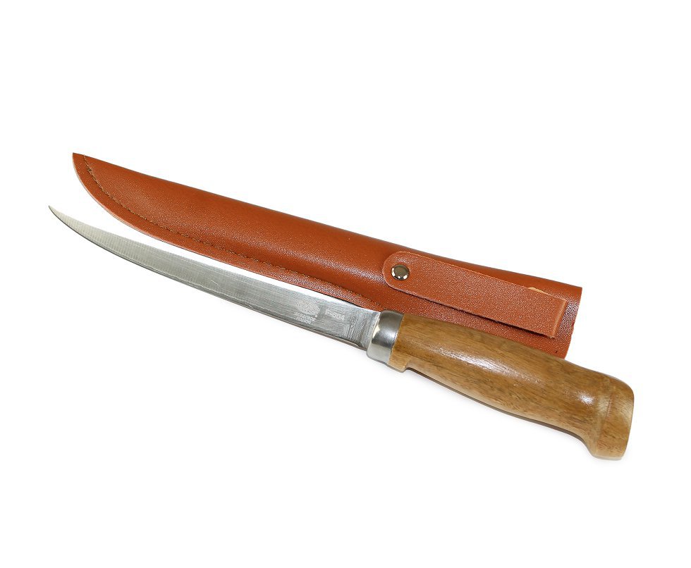 Faca Para Filetar Peixe Com Bainha De Couro - Albatroz