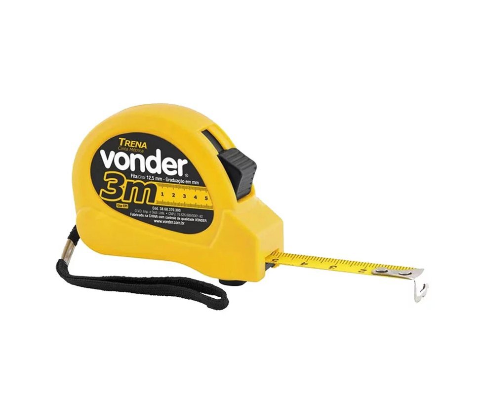 Trena De Aço 3m X 12,5mm - Vonder 38.68.370.003