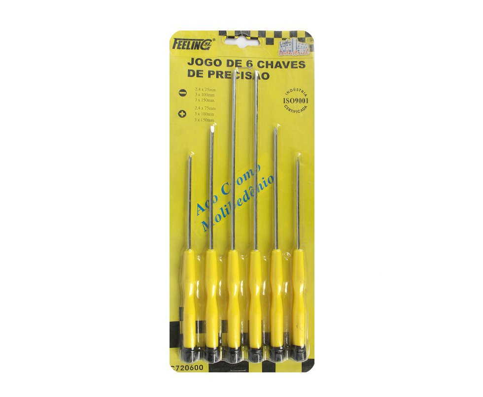 Jogo De 6 Chaves De Precisão Fenda E Philips Feelling