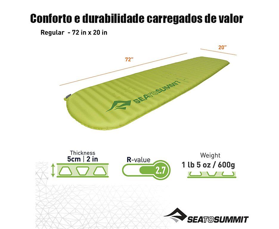 Isolante Térmico Sea To Summit Comfort Light Auto Inflável Verde