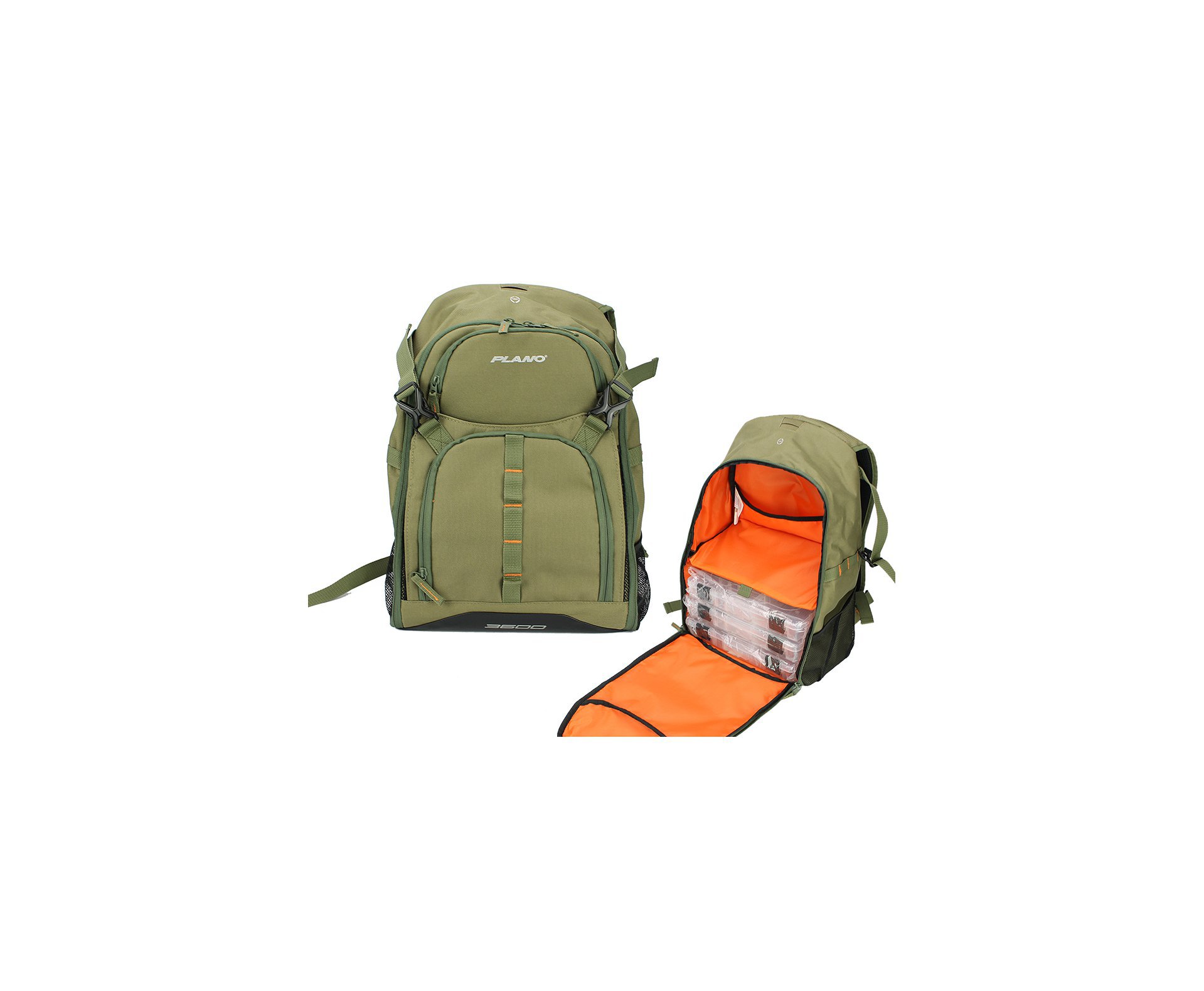 Mochila Pesca Nylon Backpacks Com 3 Estojos Verde Oliva - Plano