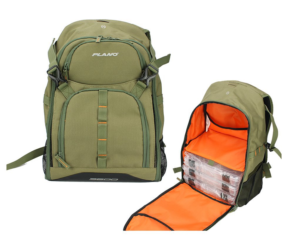 Mochila Pesca Nylon Backpacks Com 3 Estojos Verde Oliva - Plano