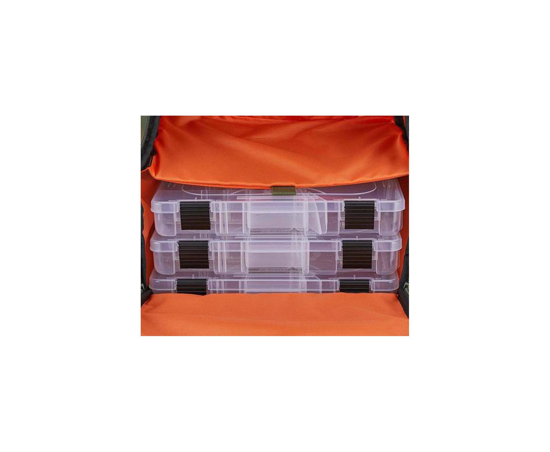 Mochila Pesca Nylon Backpacks Com 3 Estojos Verde Oliva - Plano