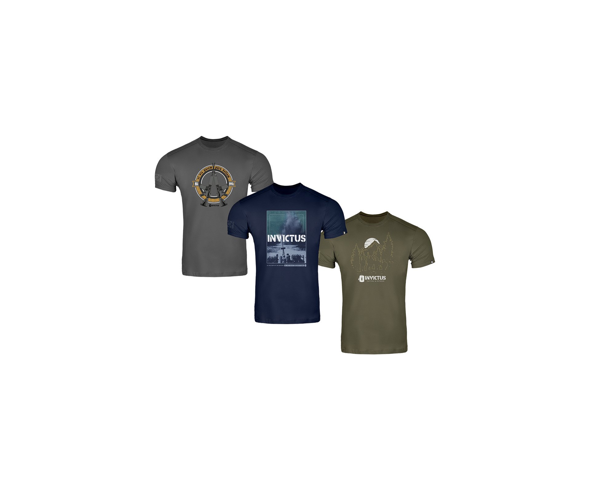 Kit Com 03 Camisetas Concept Masculina Invictus - Tamanho G