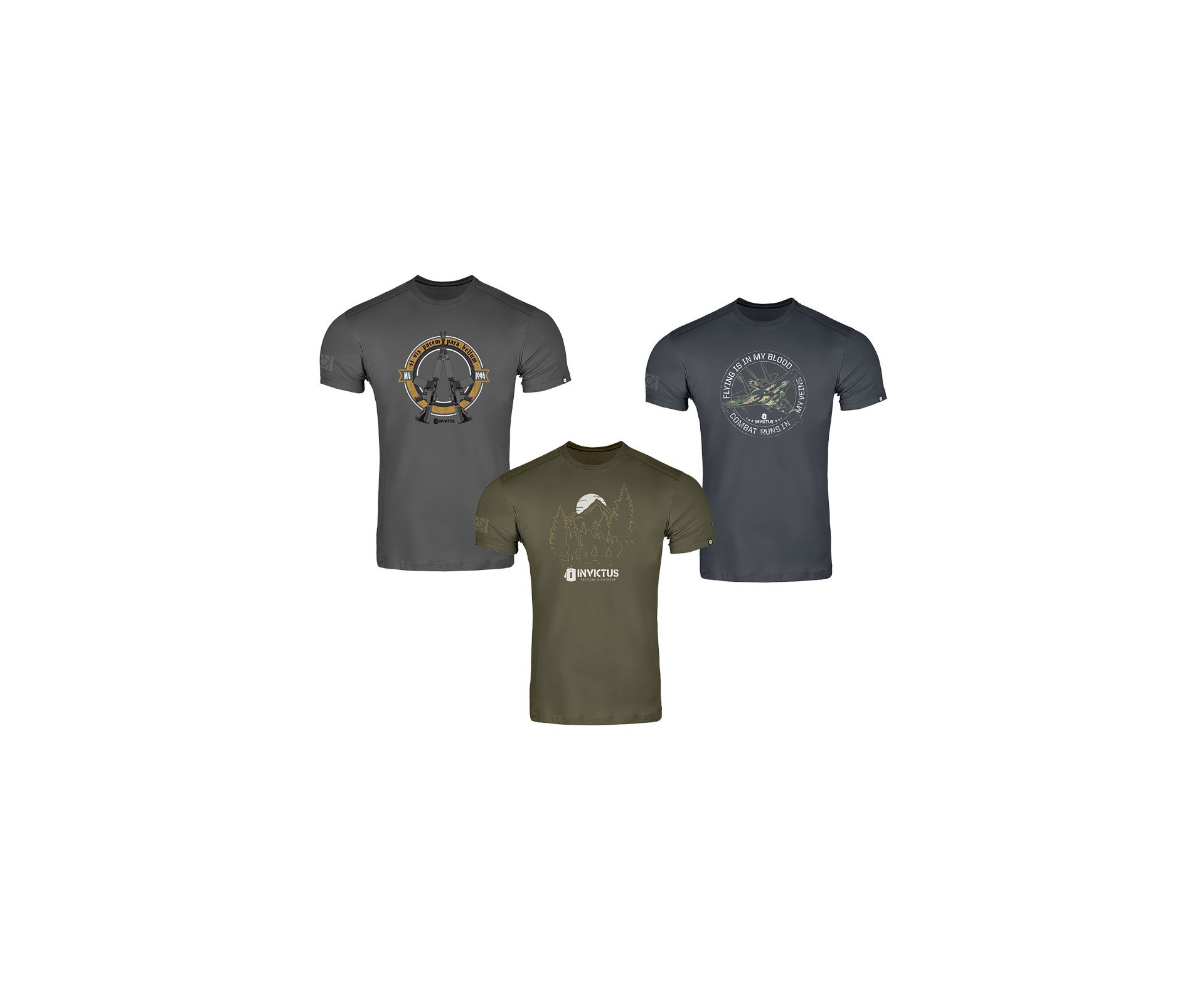 Kit Com 03 Camisetas Concept Masculina Invictus - Tamanho Gg