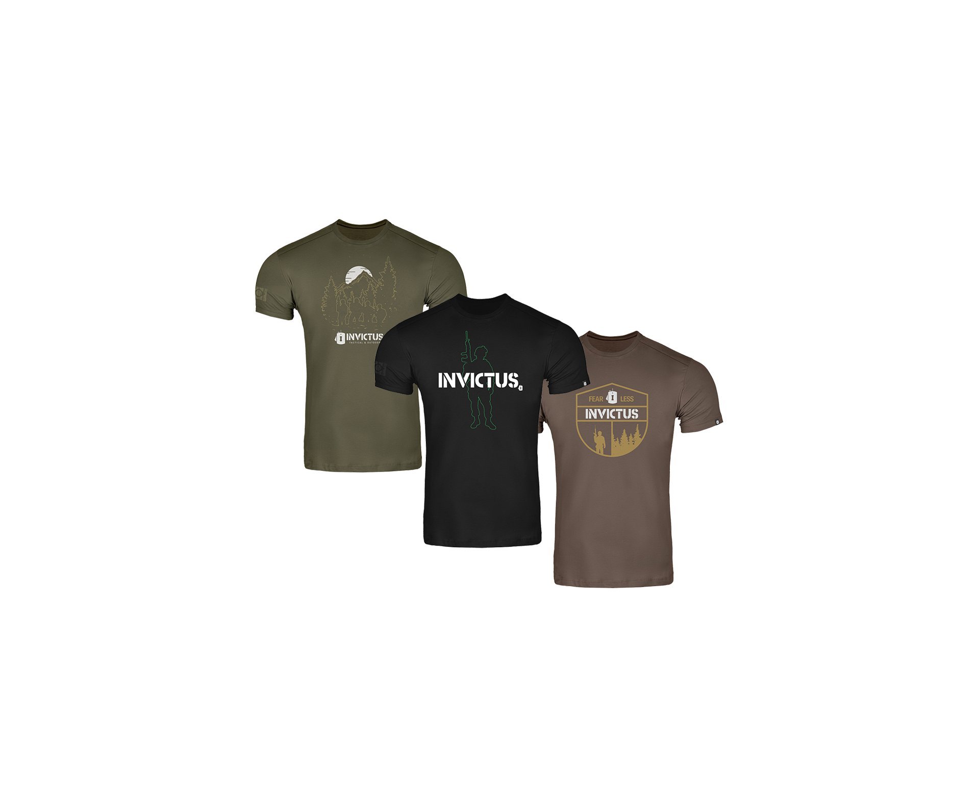 Kit Com 03 Camisetas Concept Masculina Invictus - Tamanho M