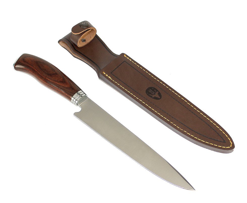 Faca Muela Gaucho 20co Aço X50crmov15 + Bainha Couro - Espanhola