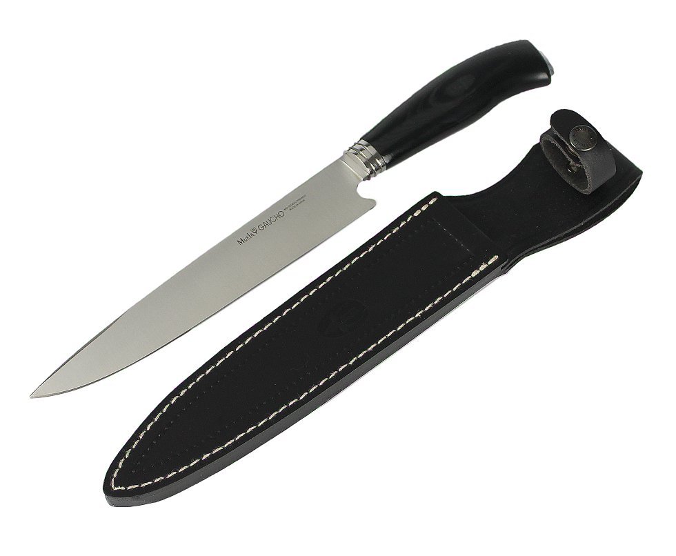 Faca Muela Gaucho 20m Aço X50crmov15 + Bainha Couro - Espanhola