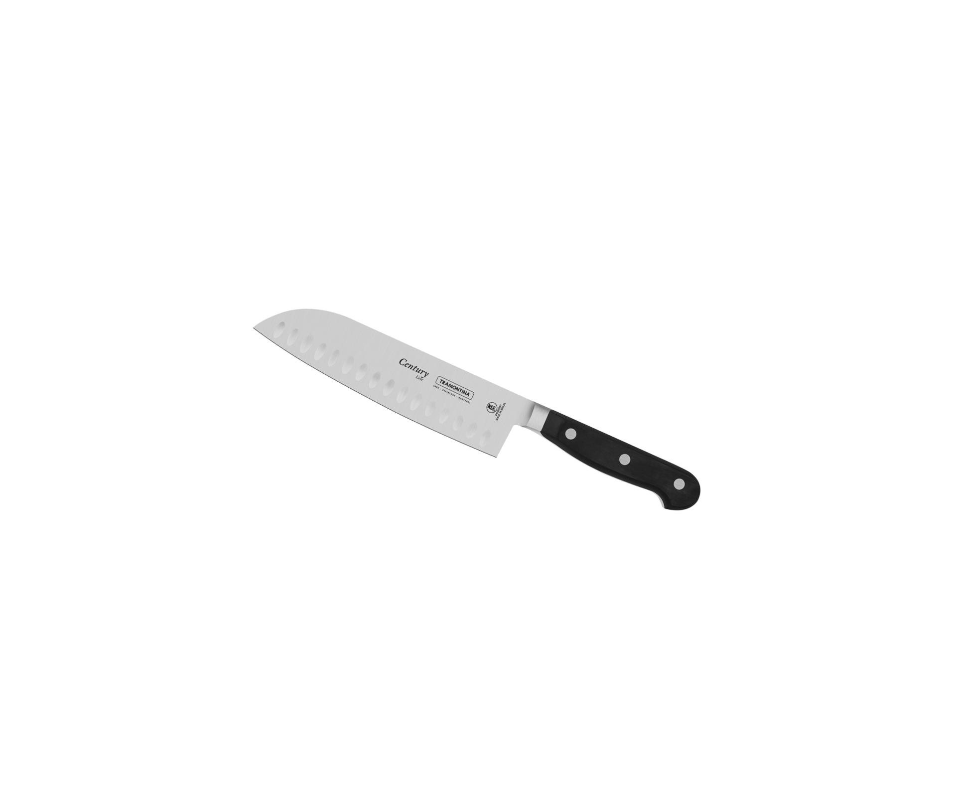 Faca Cozinha Pro Santoku Century Com Lâmina Em Aço Inox E Cabo Em Policarbonato 7"