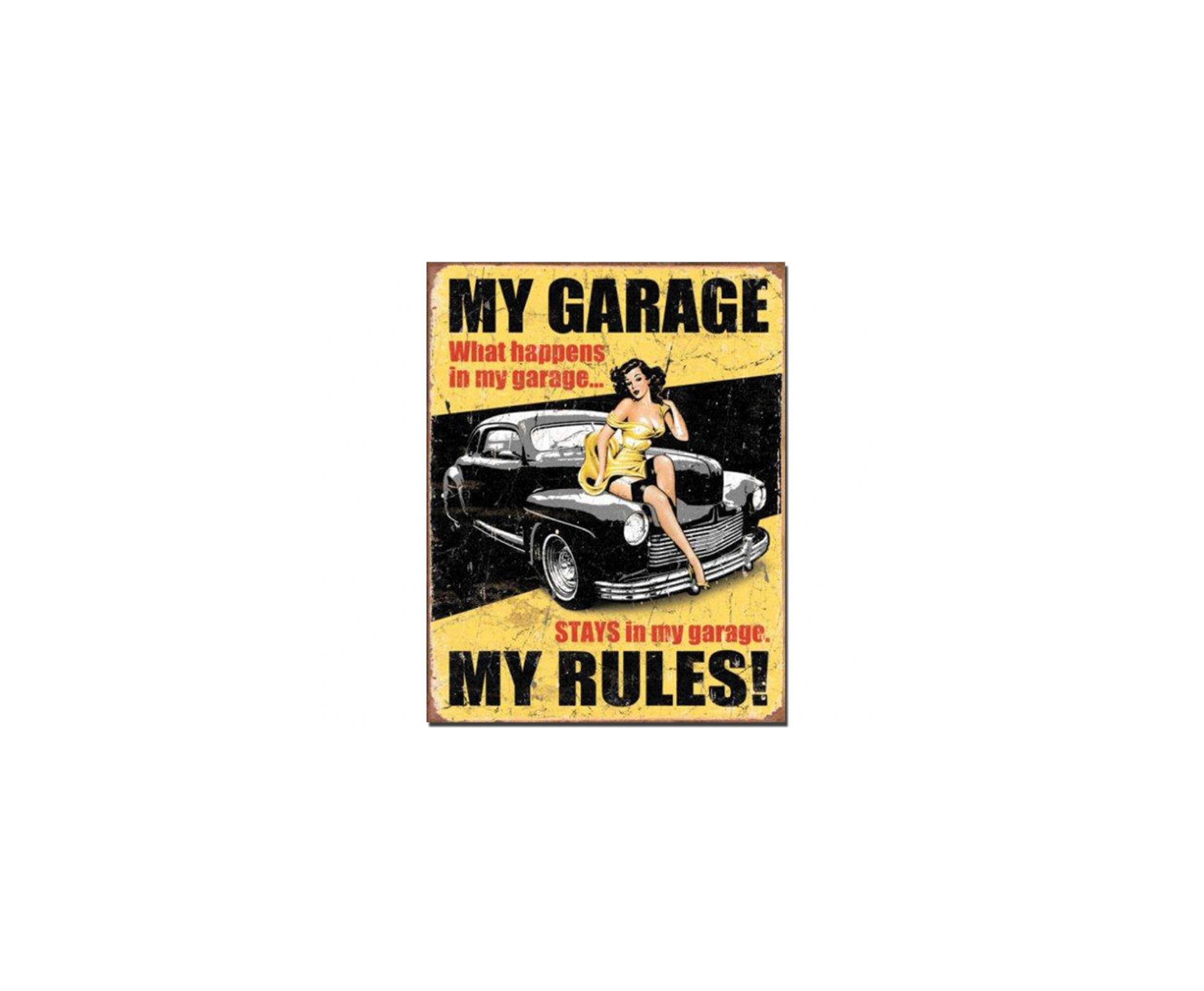 Placa Metálica Decorativa Legends My Garage - Rossi