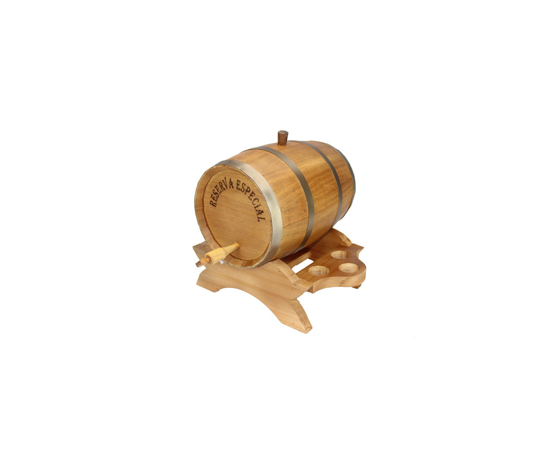 Barril De Madeira Misto Carvalho Nacional/umburana Com Suporte Para Copo Americano 5 Lt - Tanoaria Barros