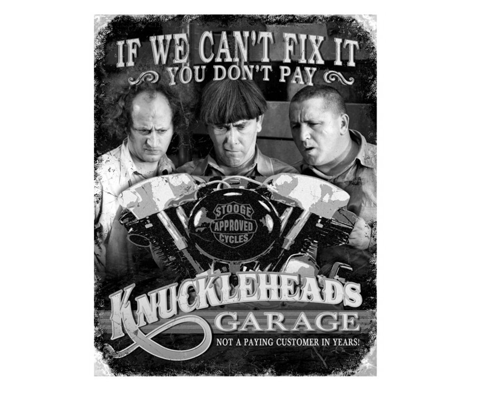 Placa Metálica Decorativa Stooges Knuckleheads - Rossi