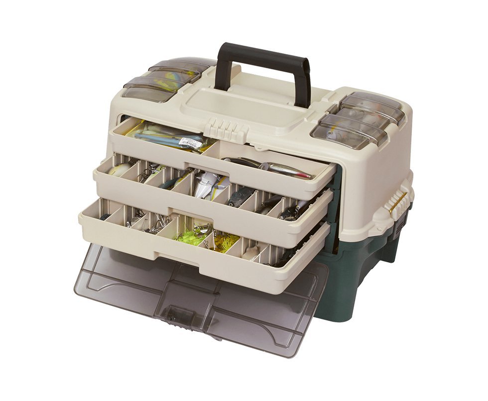 Caixa Para Pesca Plano Brid Hip Box Drawer Verde Com 3 Bandejas Organizadoras