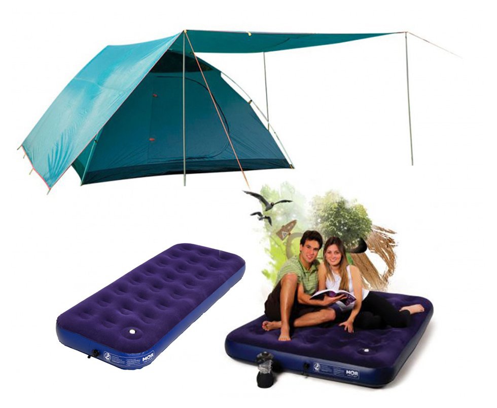 Barraca Camping Gt 5/6 Pessoas Savanah 2500mm Coluna Agua Nautika + 01 Colchao Casal E 01 Solteiro