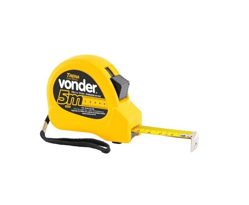 Trena De Aço, 5 M Fita 19mm, Vonder