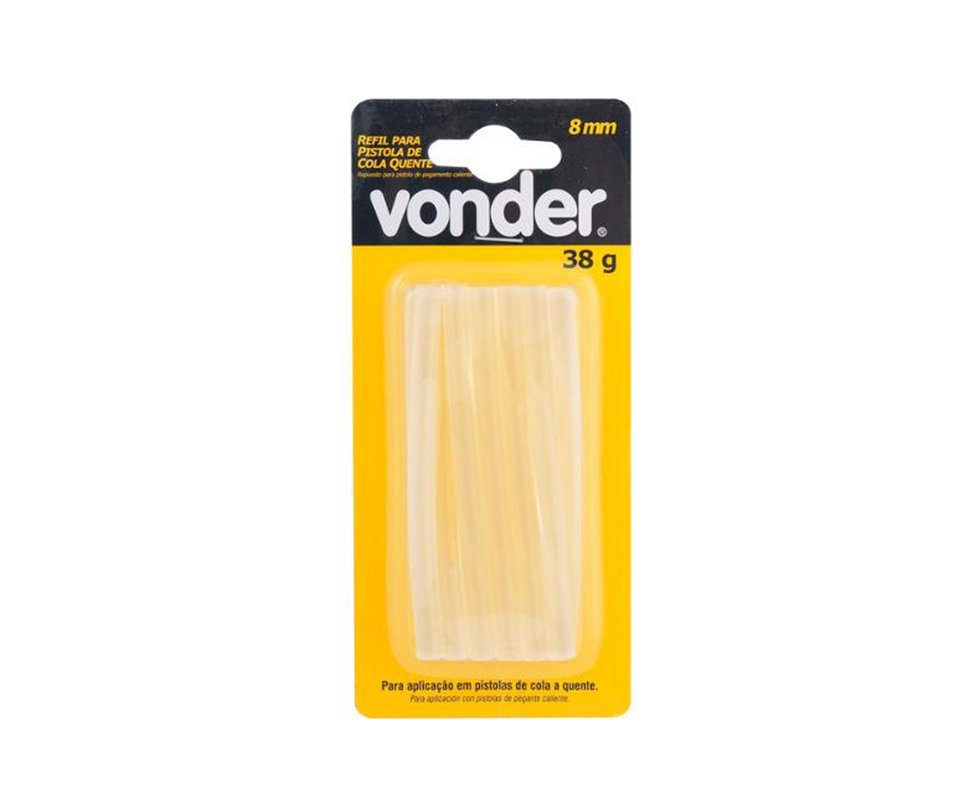 Refil Para Pistola De Cola Quente 8mm 38g 12 Und. - Vonder