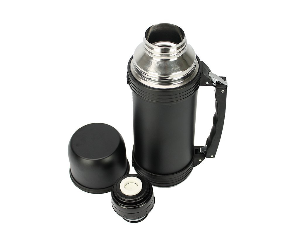 Garrafa Térmica 1lt Aço Inox Inquebrável Preta - Mokha