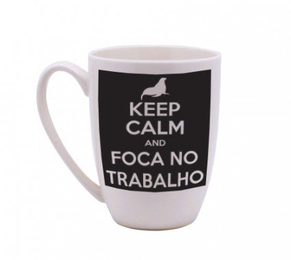 Caneca Em Porcelana - Keep Calm And Foca No Trabalho
