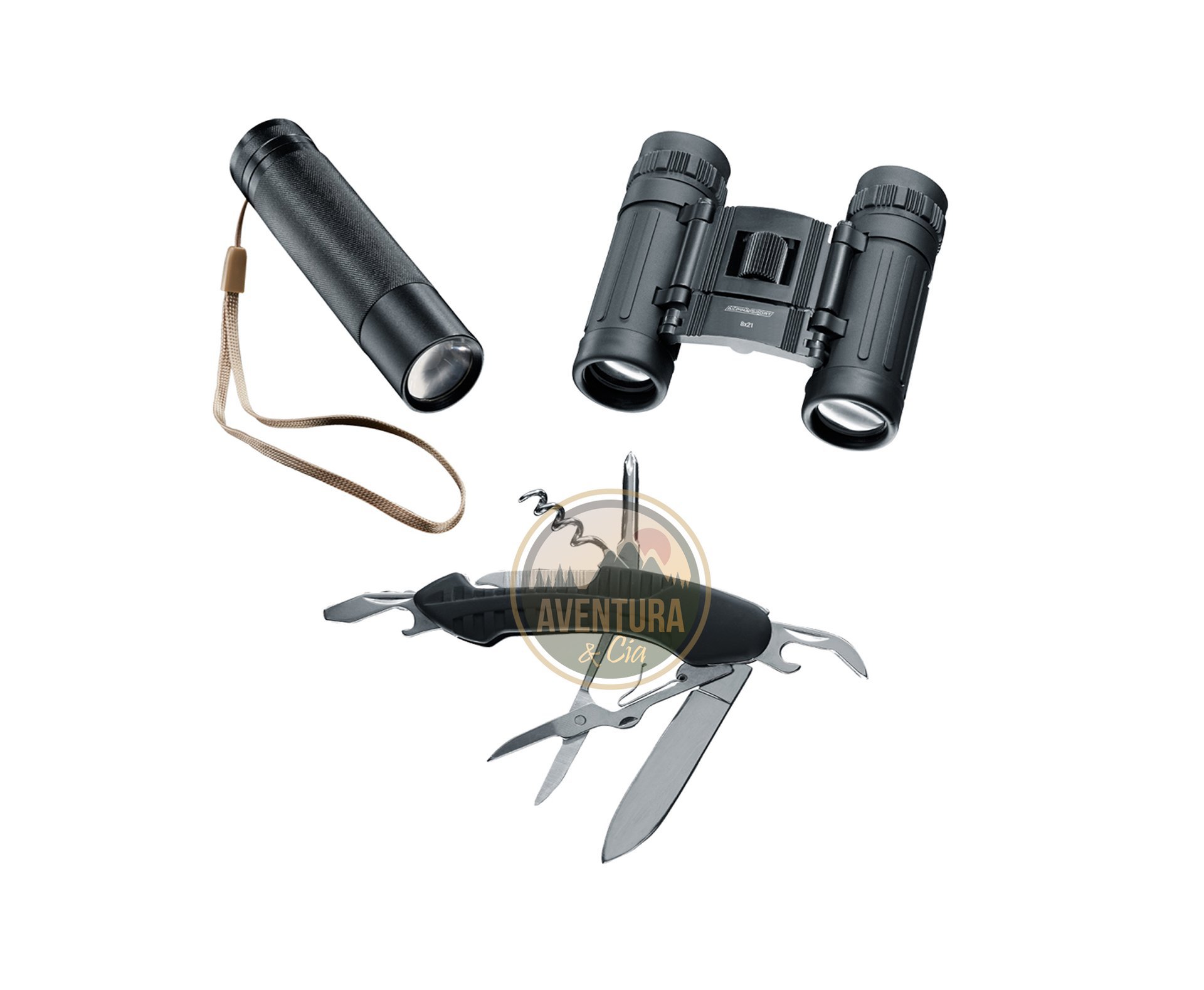 Kit Canivete + Binóculo + Lanterna - Walther Alpina