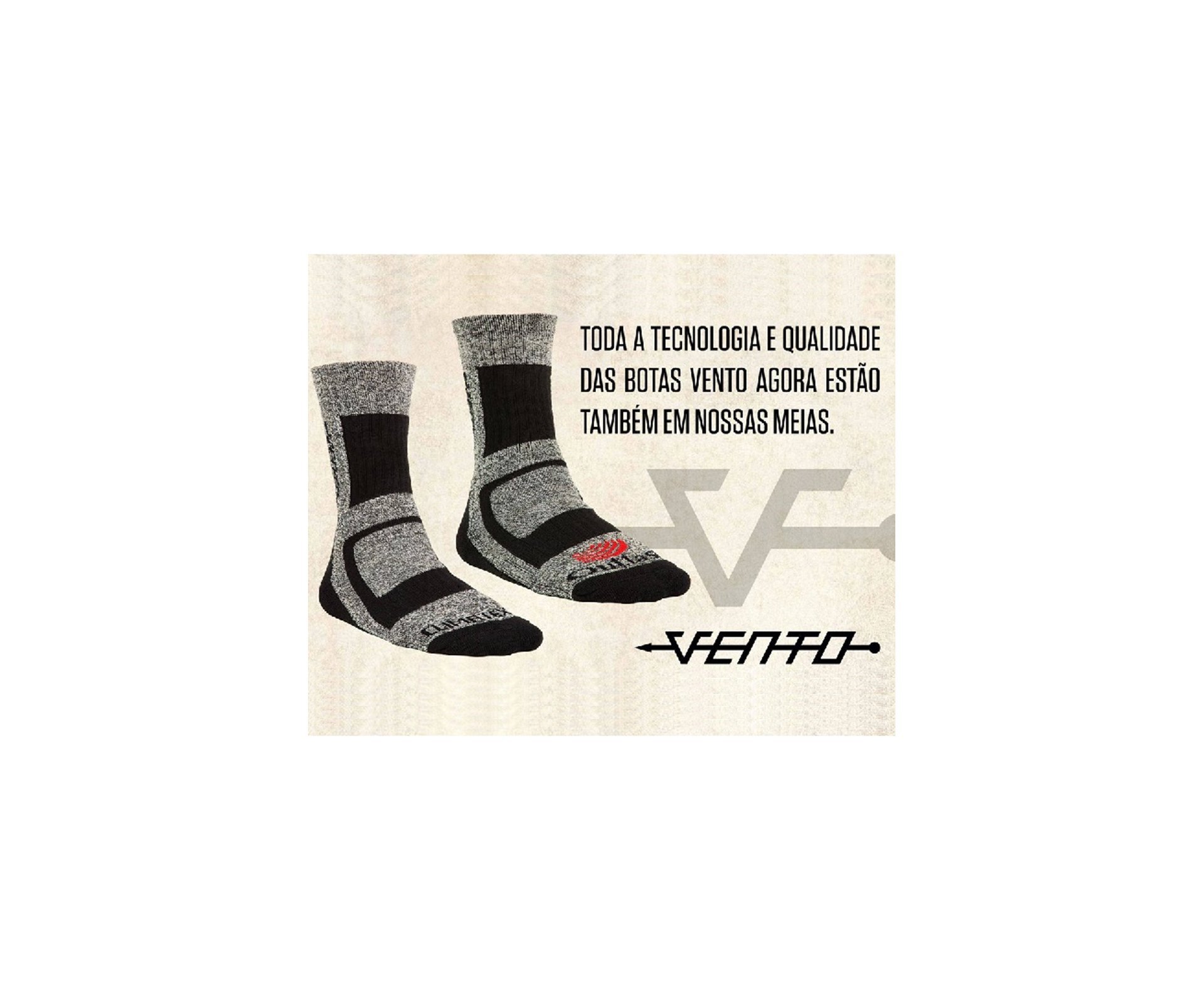 Meia Trekking Vento Climatex Mesclado/preto - P