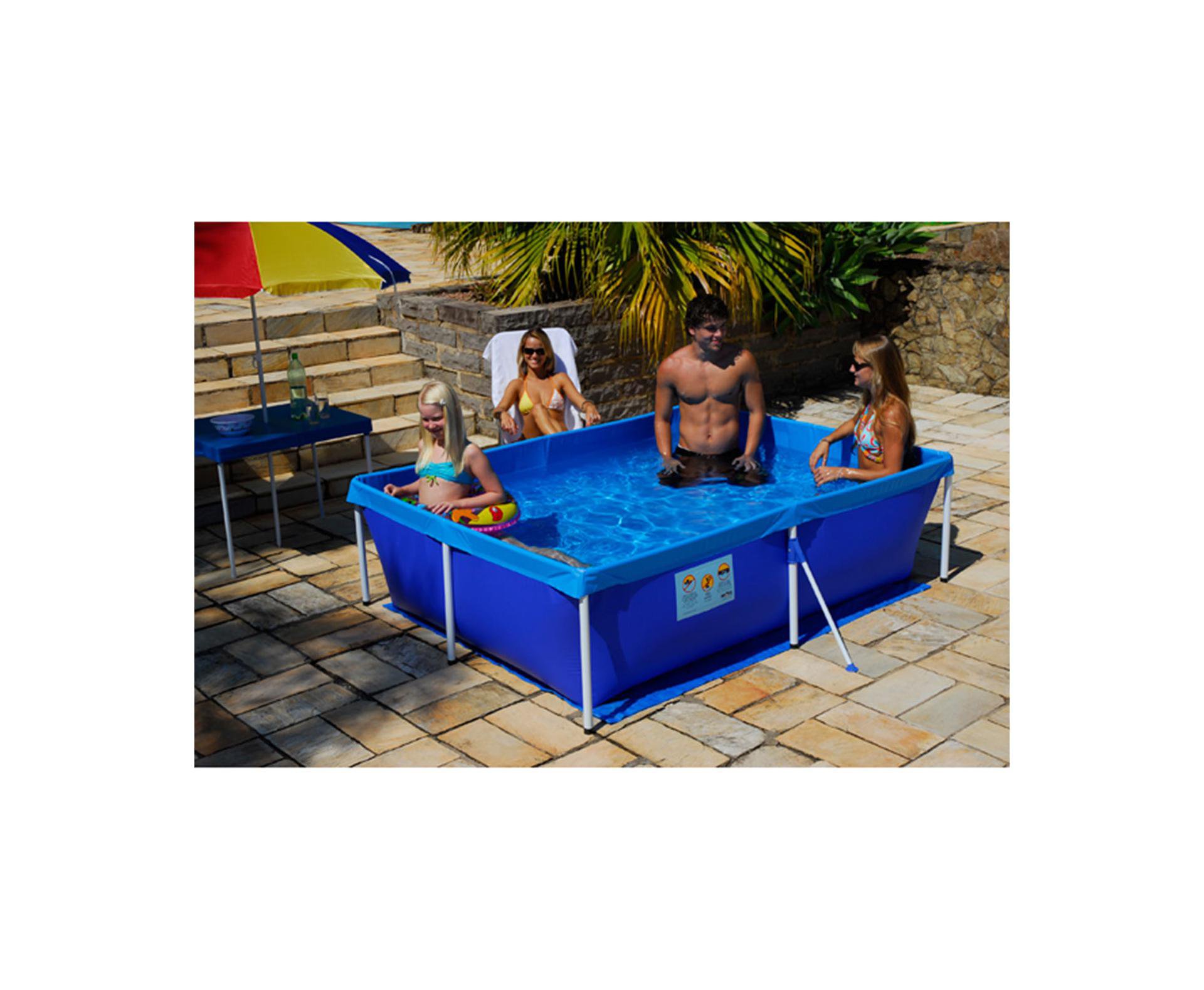 Piscina Retangular Estruturada Infantil Armação De Montar 2000 Lts - Mor